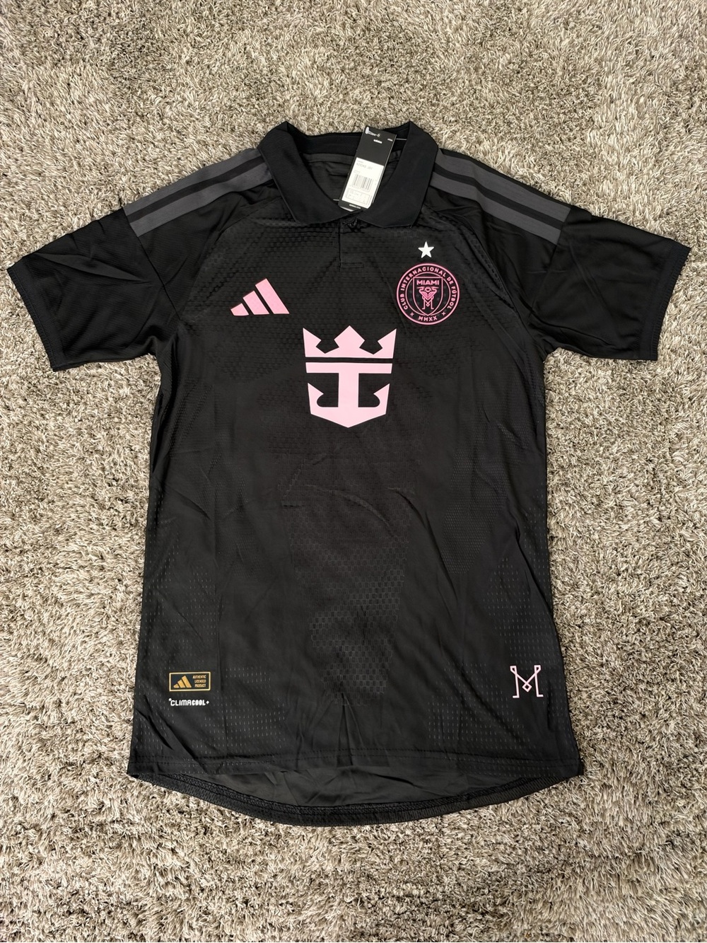 Adidas Kids Black & Pink Soccer Jersey